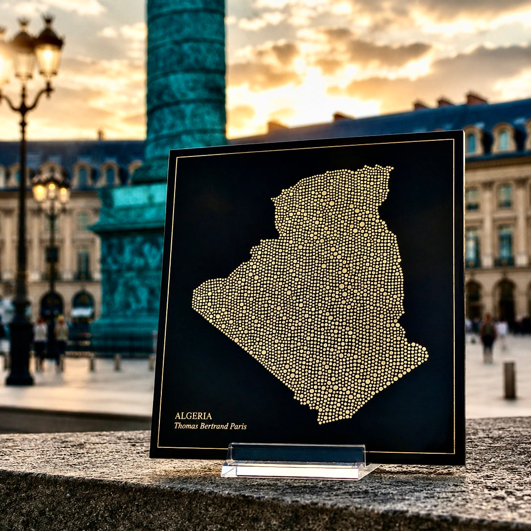 Carreau de faïence noir - Algérie en or / Thomas Bertrand Paris