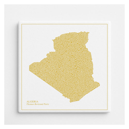 Carreau de faïence - Algérie en or avec inscription / Thomas Bertrand Paris