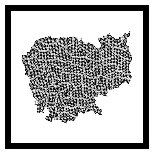 Cambodge - Original peint à la main sur céramique