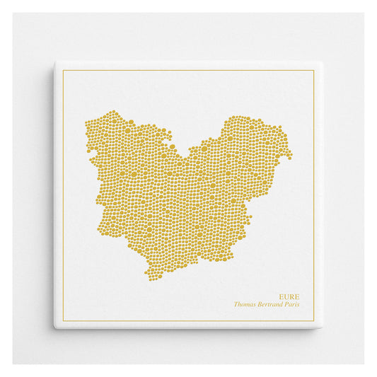 Carreau de faïence - Eure en or avec inscription / Thomas Bertrand Paris