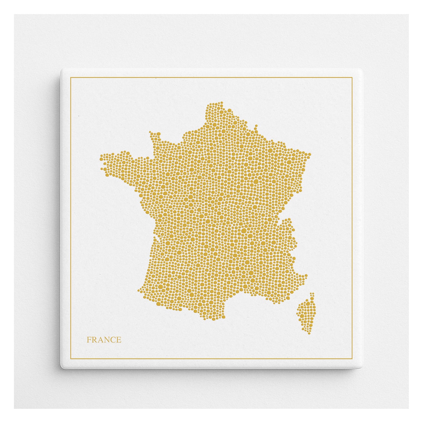 Carreau de faïence - France en or avec inscription / Thomas Bertrand Paris