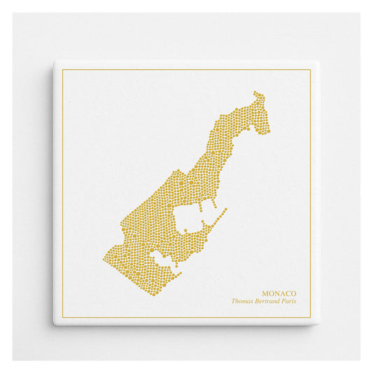 Carreau de faïence - Monaco en or avec inscription / Thomas Bertrand Paris